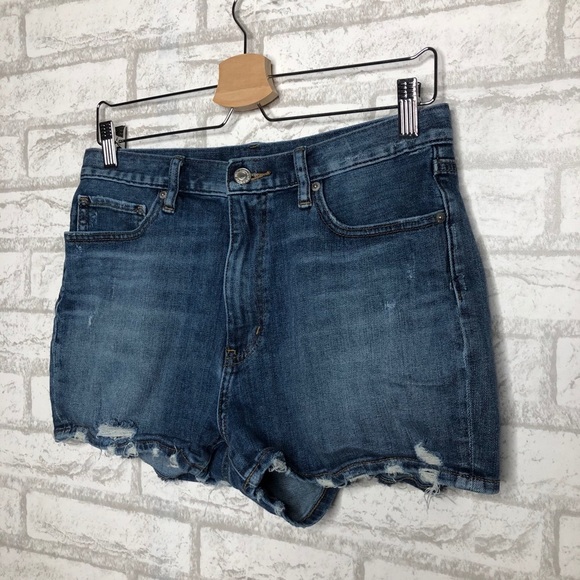 Uniqlo Distressed Cut Off Jean Shorts - Picture 2 of 5